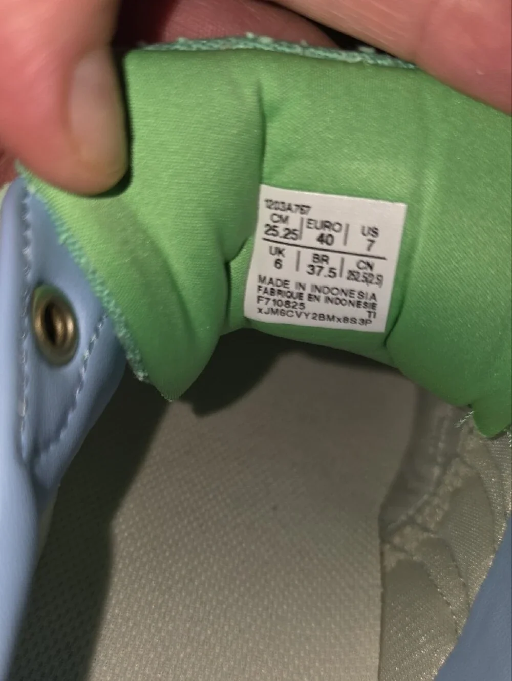 Asics Seafoam Green and Light Blue Suede Sneakers